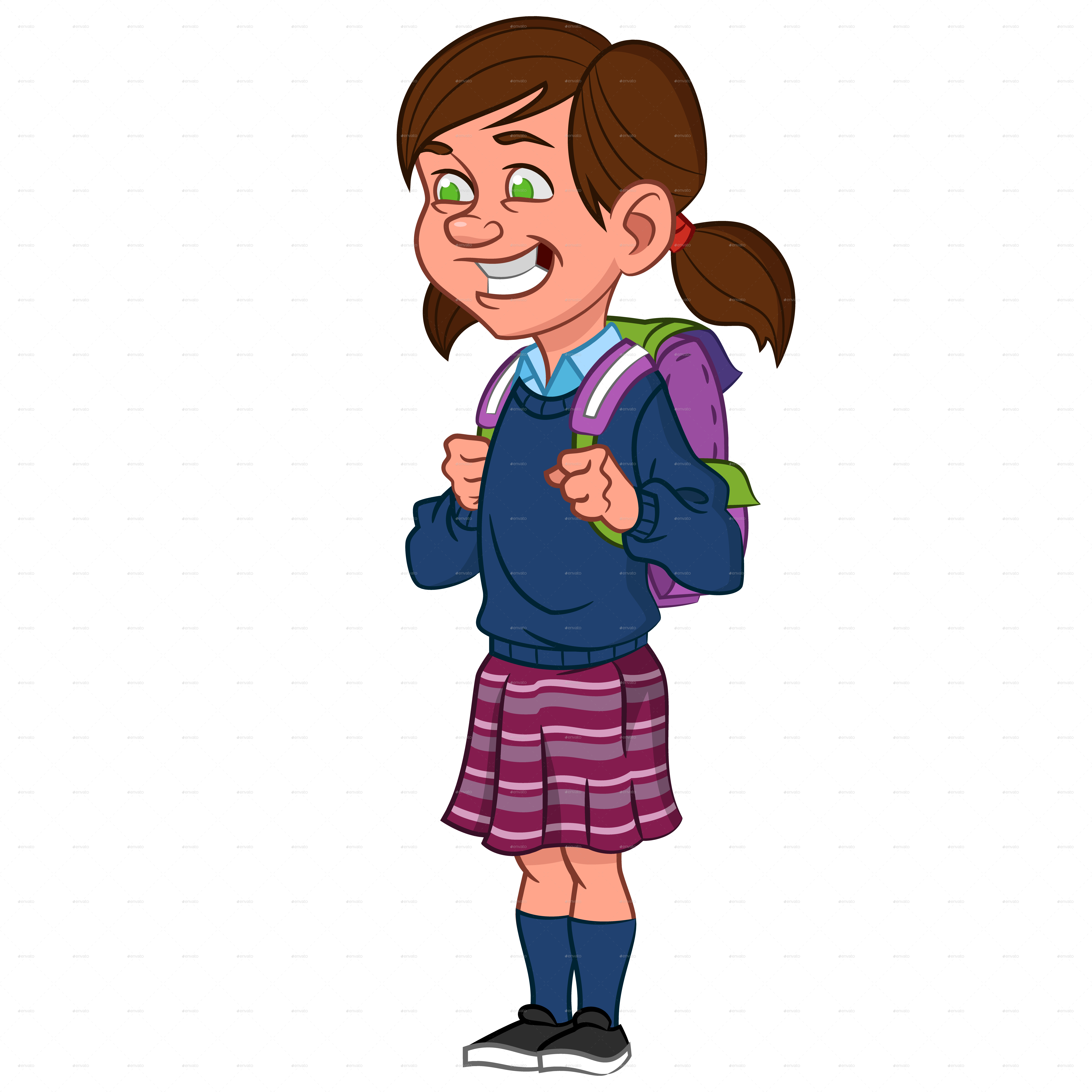 School Girl Clip Art - School Girl Clipart Png (6000x6000)