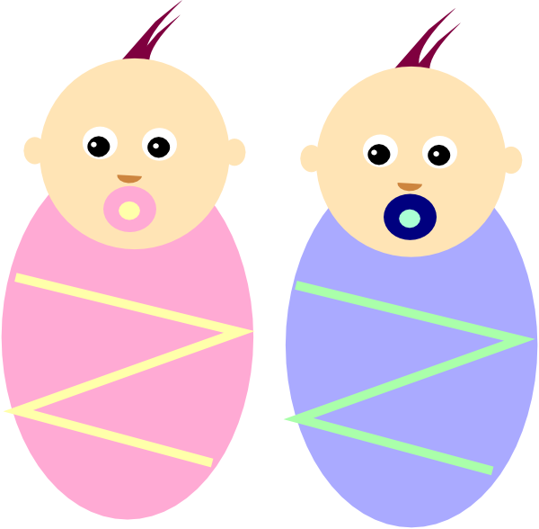 Twins Clipart - Boy And Girl Twins Cartoon (600x588)