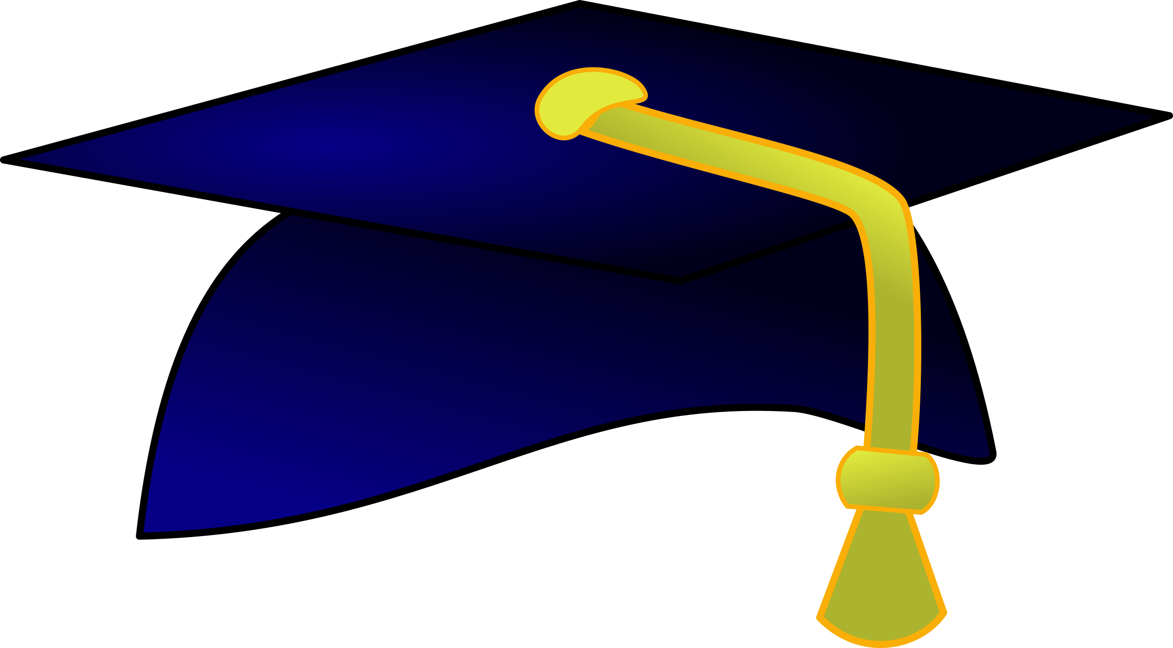 Clipart - Graduation Cap Clip Art (2400x1326)