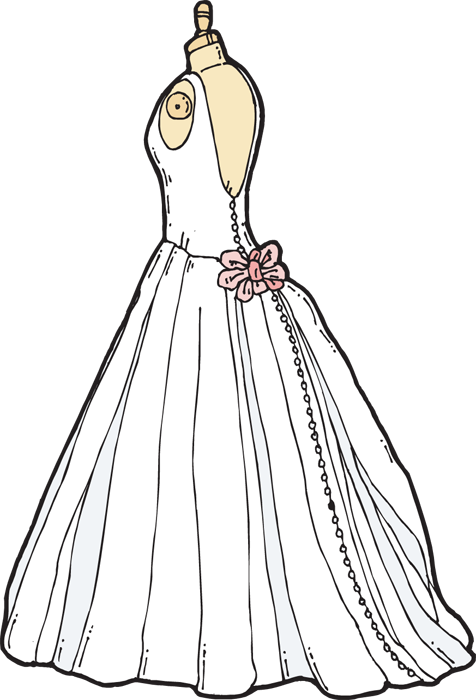 Wedding Gown Clip Art - Will You Be My Bridesmaid (476x700)