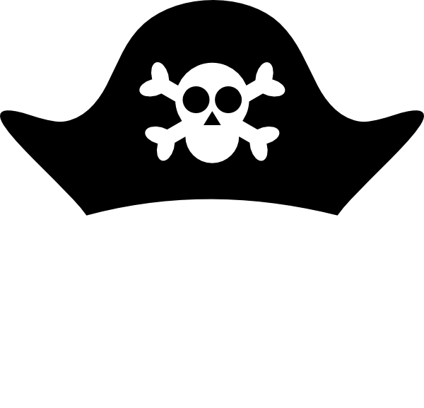 Pirate Hat Black And White (850x818)