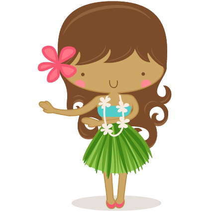 Luau Girl Clipart 02 - Cute Hawaii Girl Clipart (432x432)