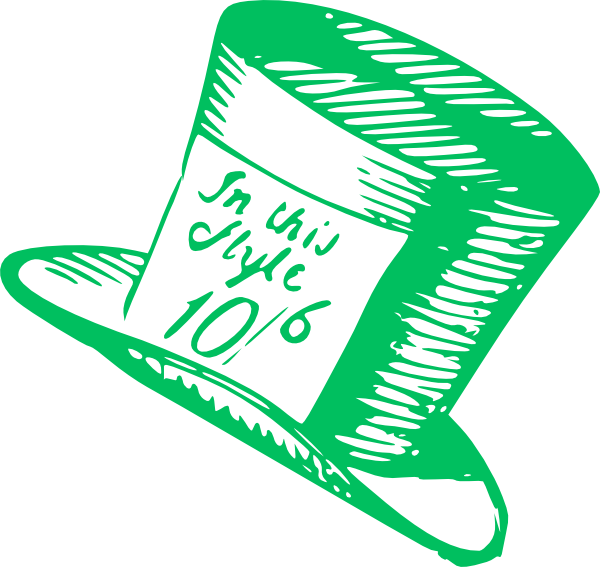 Mad Hatter Hat Clip Art - Mad Hatter Hat Vector (600x567)