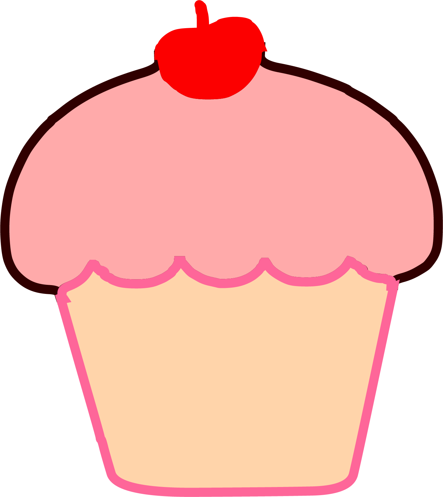 Brown Cupcake Cherry Clipart Png - Brown Cupcake Cherry Clipart Png (1416x1588)