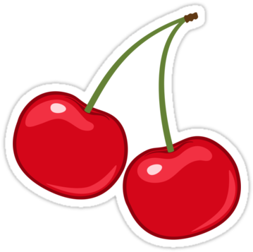 Red Cherries Sticker Stickers By Mhea - Cartoon Pictures Of Cherries (375x360)