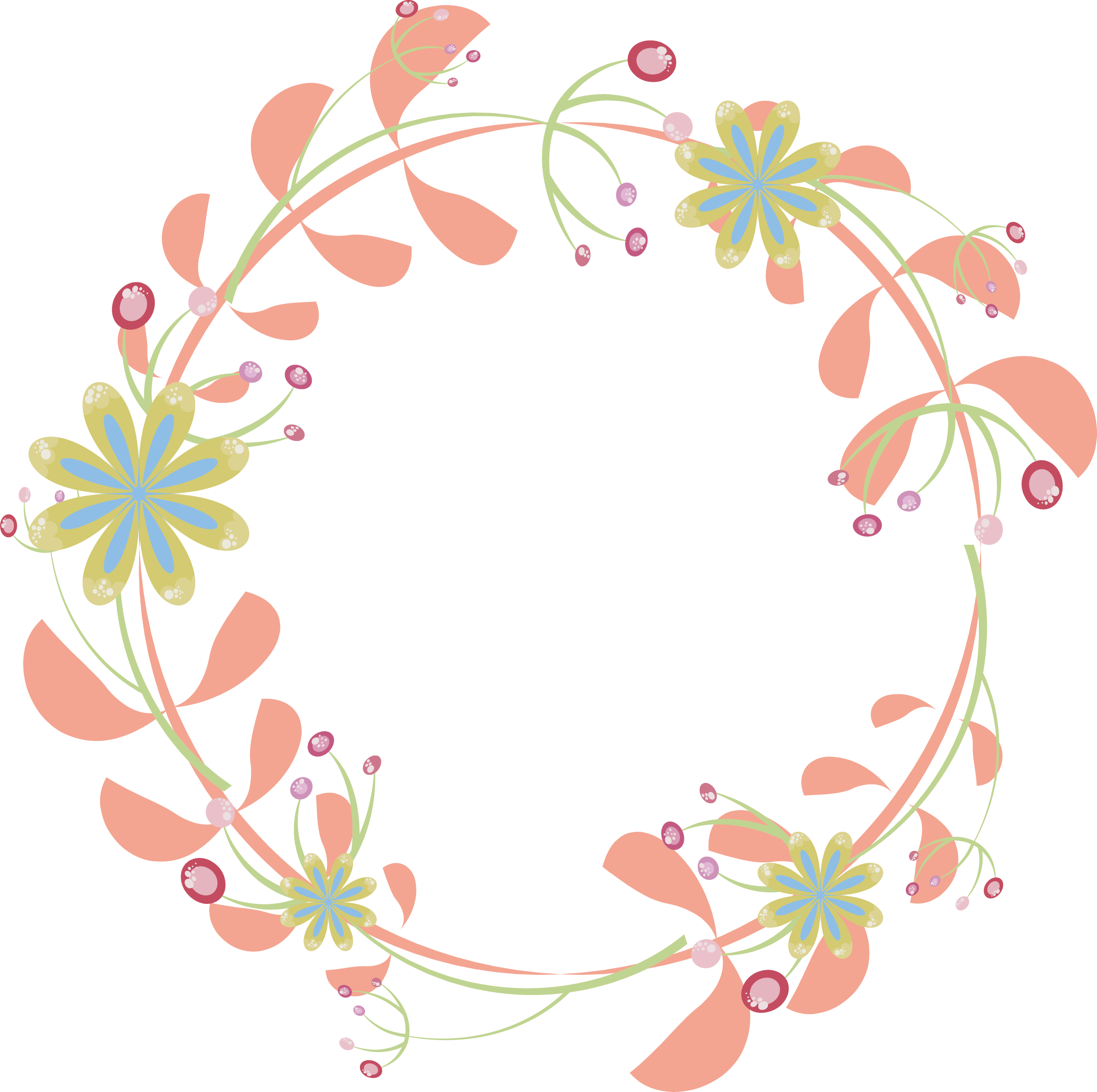 Wedding Invitation Border Flowers - Flower Circle Border Png (2618x2606)