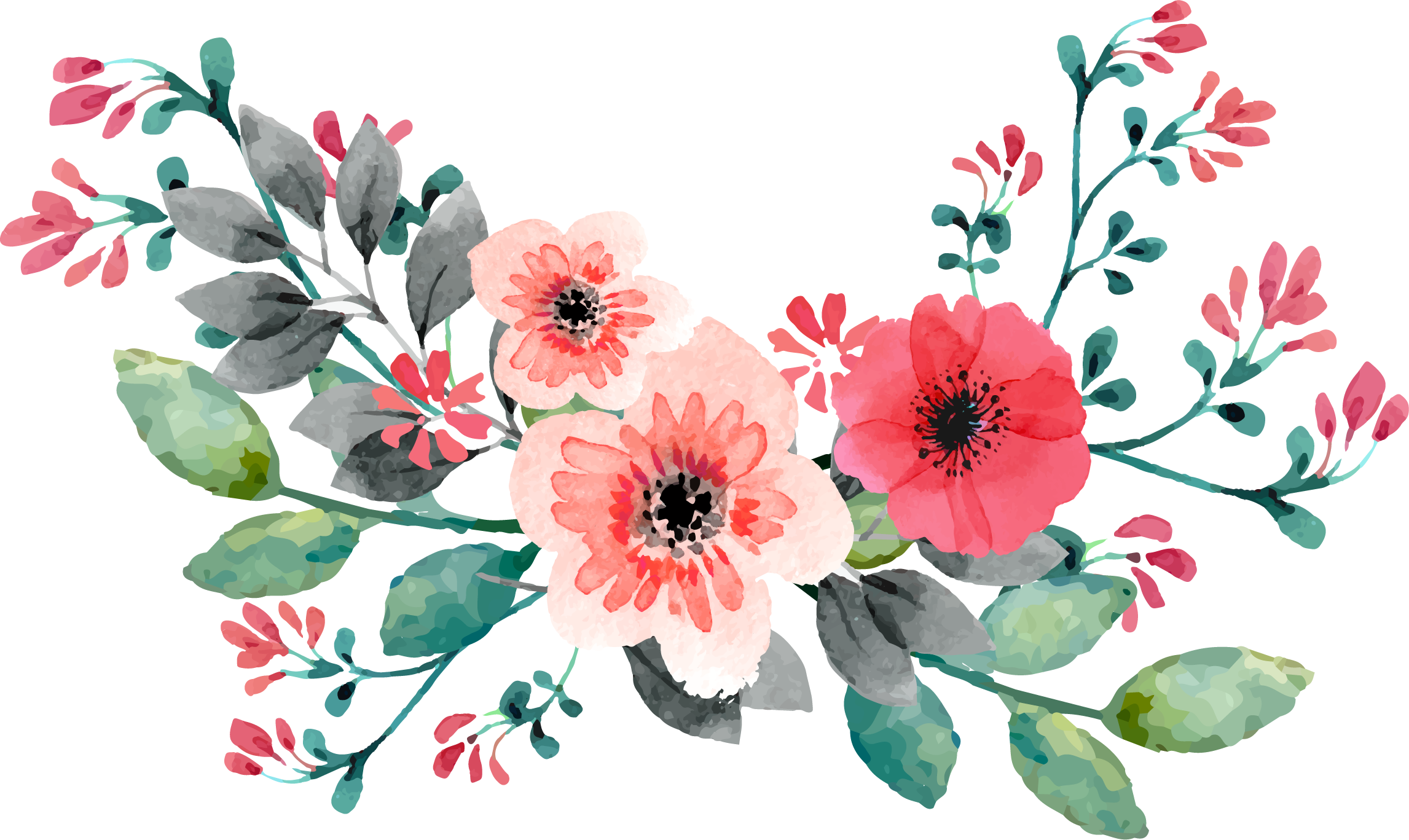 Wedding Invitation Flower Watercolor Painting - Flores Para Convite De Casamento Png (2293x1367)