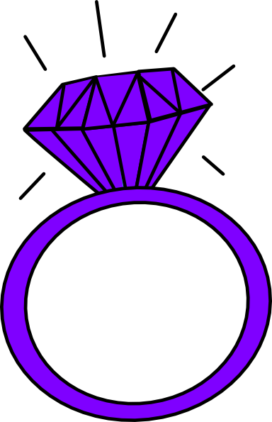 Purple Clip Art At Clker - Engagement Ring Cartoon (384x595)