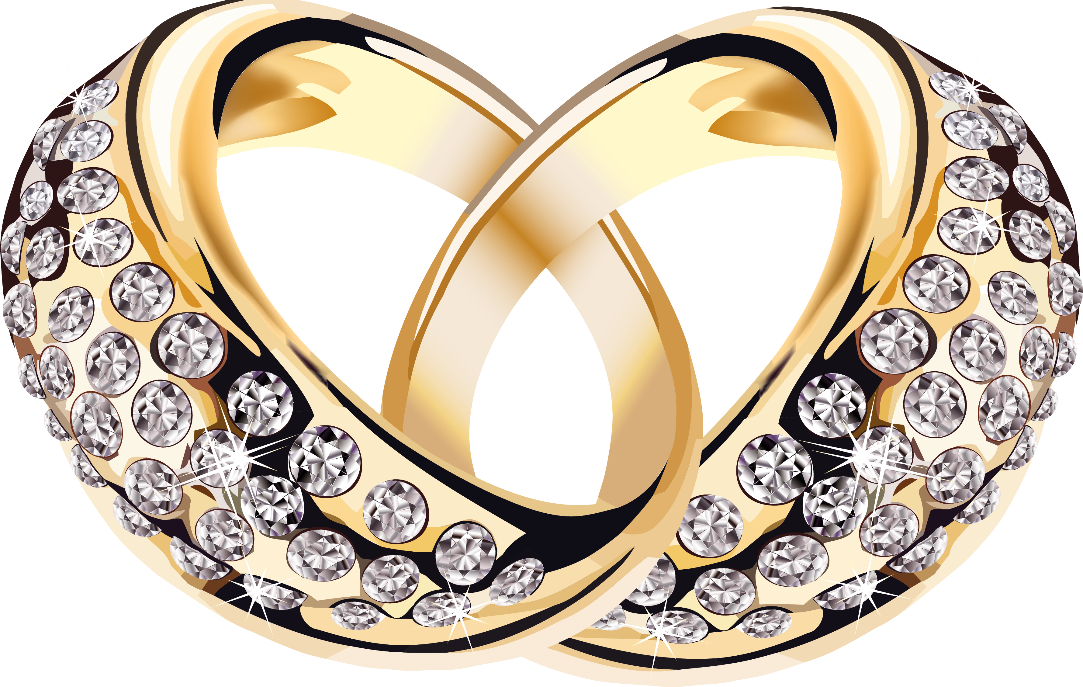 Diamond Clipart Jewelery - Gold Wedding Ring Png (3741x2454)
