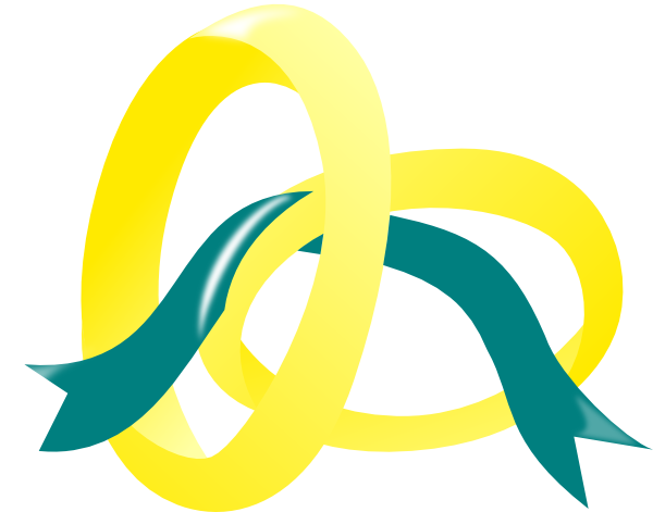 Wedding Rings With Blue Ribbon Clip Art At Clkercom - Clip Art (600x471)