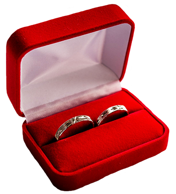 Wedding Rings In A Red Box, Pink Wedding Clipart - Wedding Ring Box Transparent (354x390)