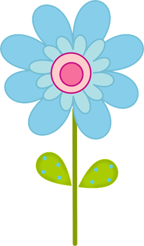 Passarinhos - Minus - Flor Azul Em Desenho Png (286x488)
