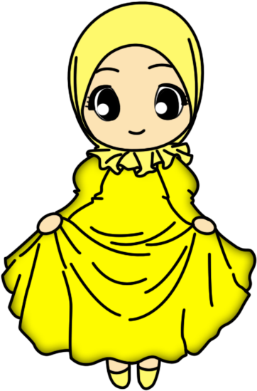 Salam Blogger Kat Korang Semua Ye Kartun Muslimah Comel 375x552 Png Clipart Download