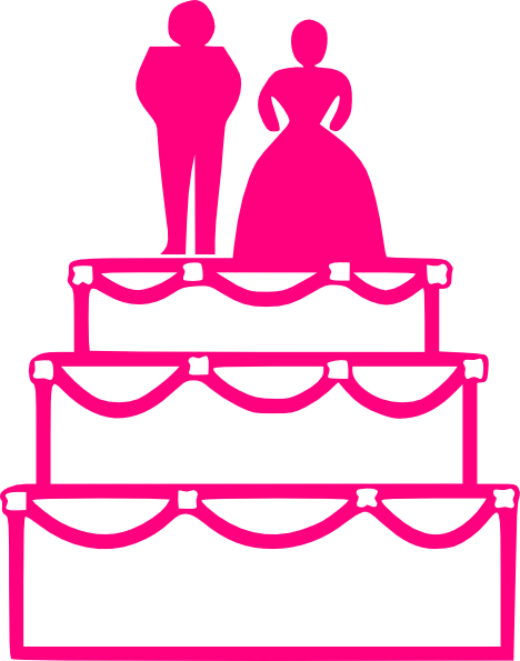 Pink Wedding Cake Clip Art At Clker - Wedding Cake Clip Art (468x595)
