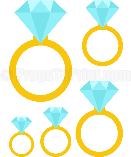 Printable Diamond Ring Photo Booth Prop - Printable Photo Booth Props Ring (458x593)