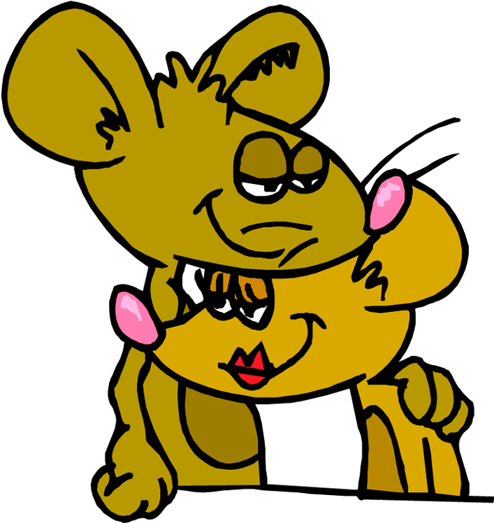 Desire It Clipart - Two Cartoon Mice In Love (713x750)