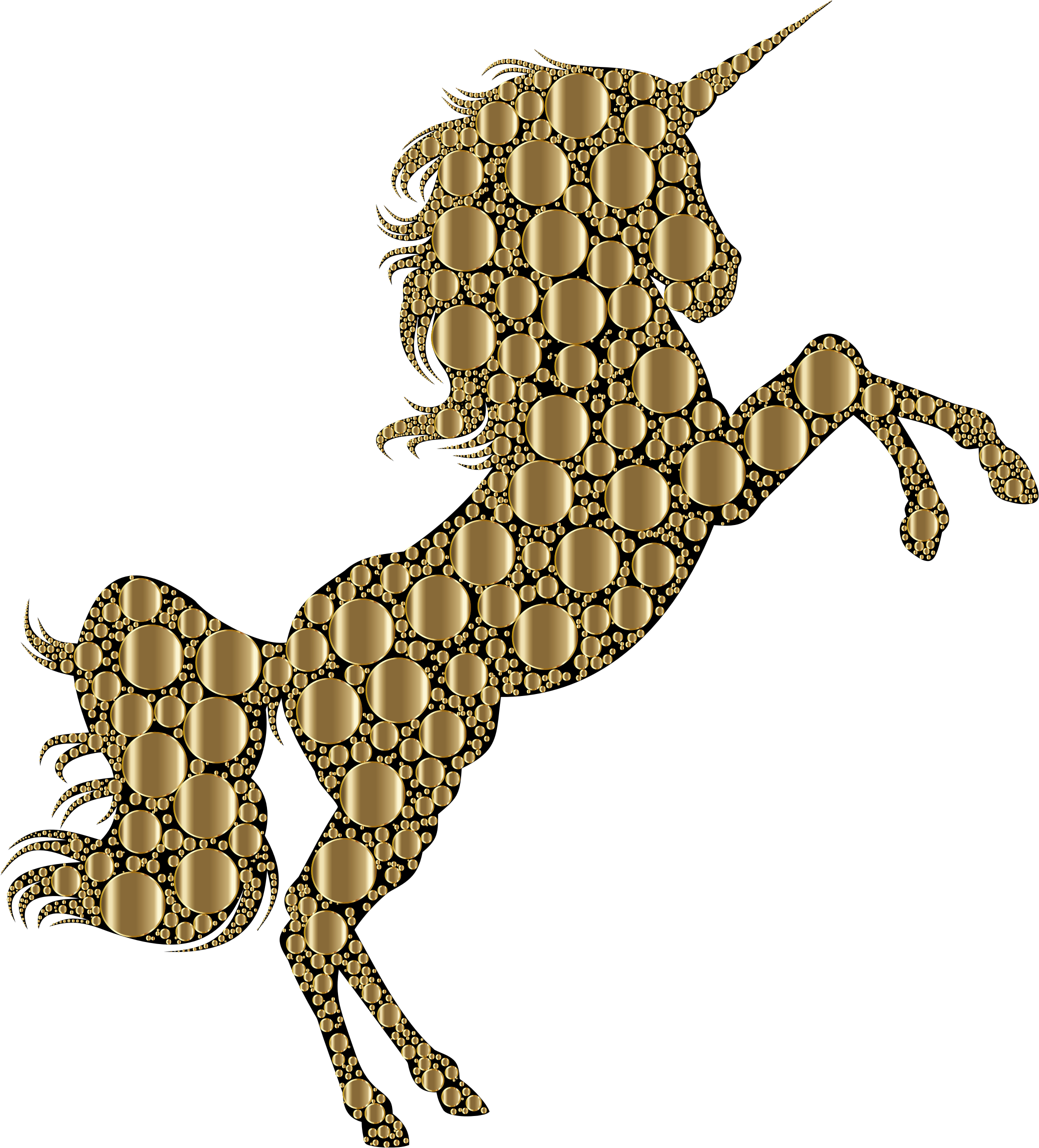 Unicorn Clipart Gold - Silhouette Unicorn Clip Art (2078x2296)