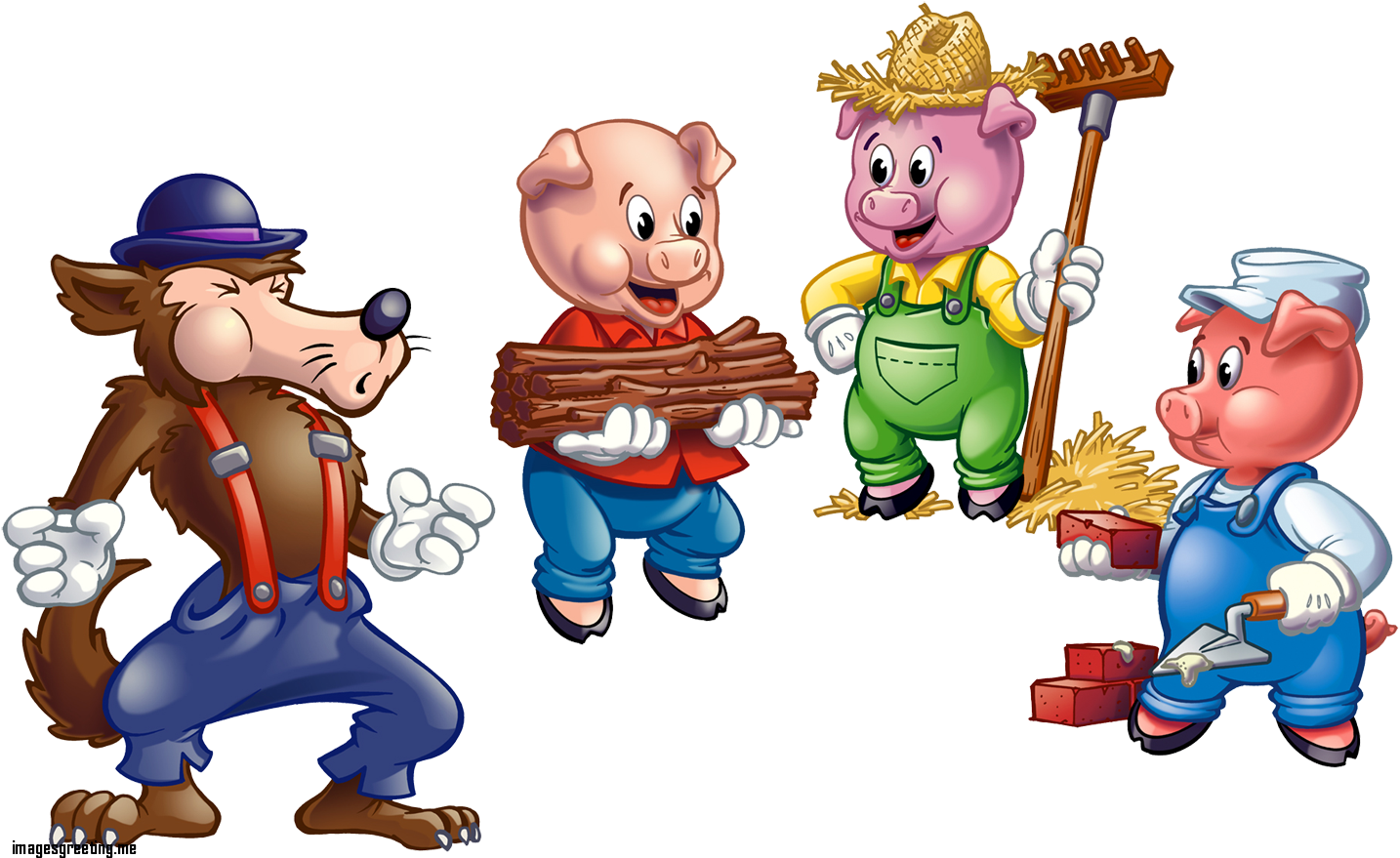 Awesome Clipart 50th Wedding Anniversary Clip Art 50th - Three Little Pigs Pigs (1440x914)