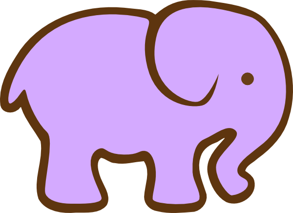 Elephant Clipart For Kids - Simple Cartoon Elephant (600x436)