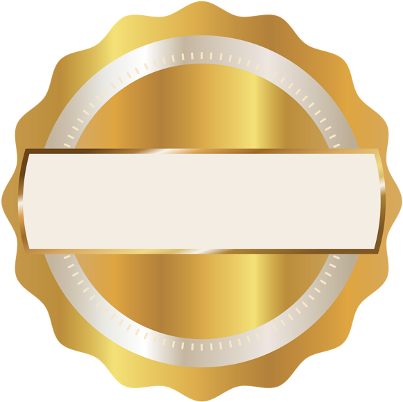 Gold Seal Badge Png Clipart Image - Badge Label Png (600x597)