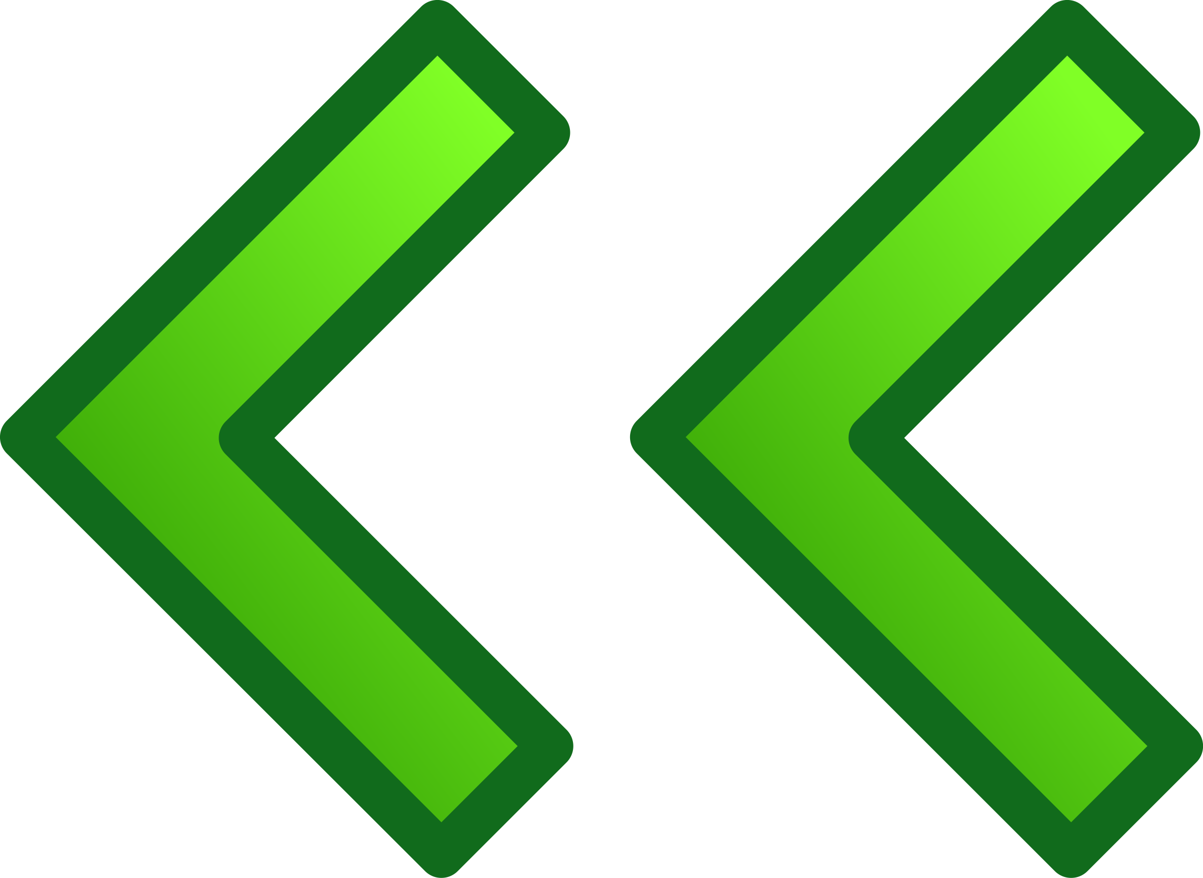 Free Vector Green Left Double Arrows Set Clip Art - Green Left Arrow (2400x1753)