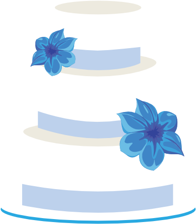 Wedding - Blue Wedding Cake Clip Art (600x600)