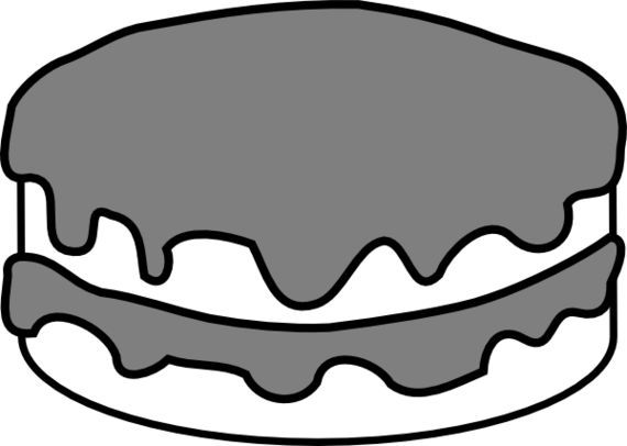 Cake Black And White Birthday Cake Clip Art Black And - Birthday Cake No Candles (570x406)