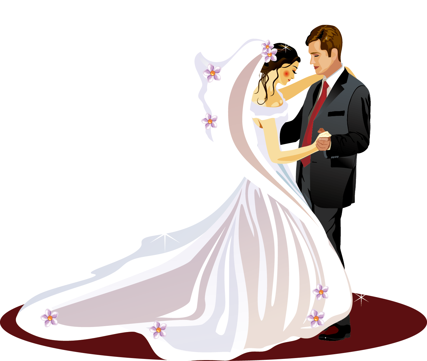 Wedding Invitation Bridegroom Clip Art - Groom And Bride Vector (1443x1221)