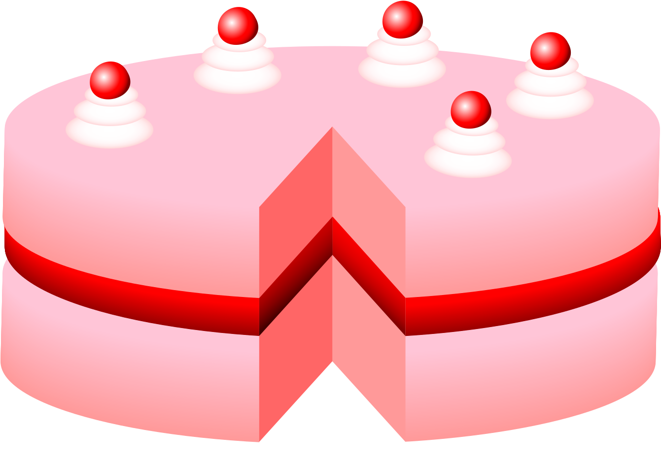 Free Pink Cake No Plate - Cake Clip Art (2400x3405)