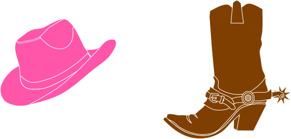Cowboy Boot Cowgirl Hat And Boot Clip Art At Vector - Cowgirl Hat Clip Art (600x287)