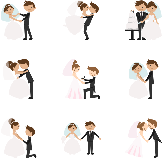 Wedding Invitation Computer Icons Marriage Clip Art - Wedding Couple Icon Vector Png (600x564)