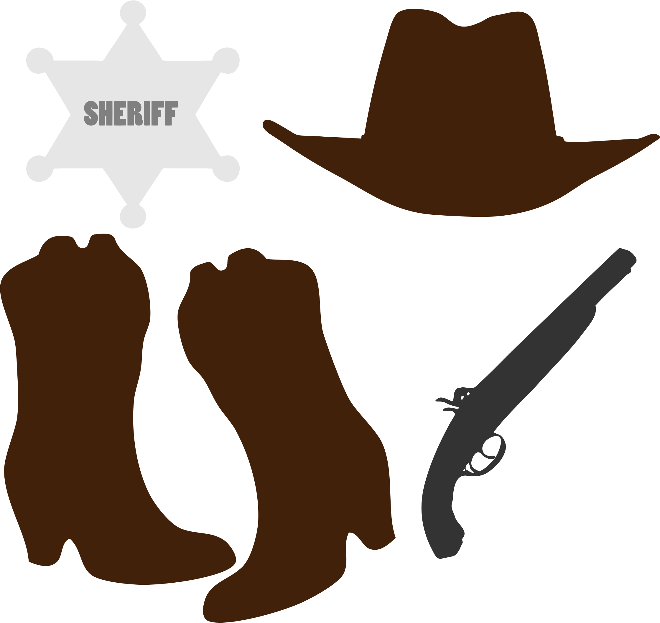 Cowboy Clipart Accessory - Cowboy Accessories Clipart (2239x2115)