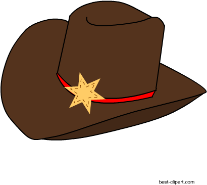 Western Cowboy Sherrf's Hat Free Clip Art - Cowboy (450x450)