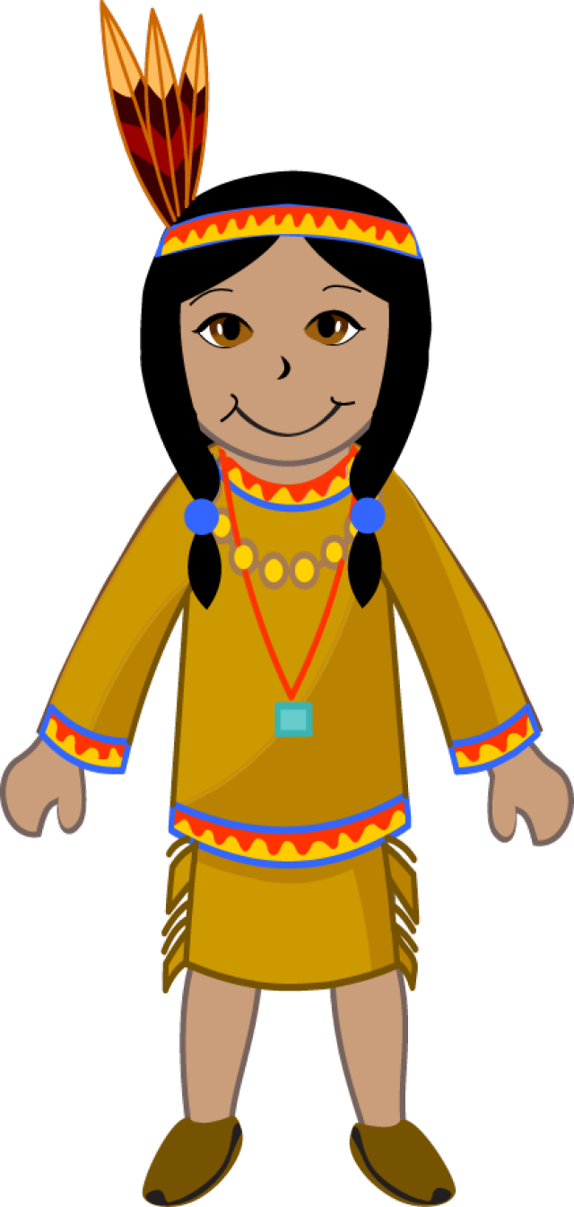 Kids - Indians Clipart (640x1345)