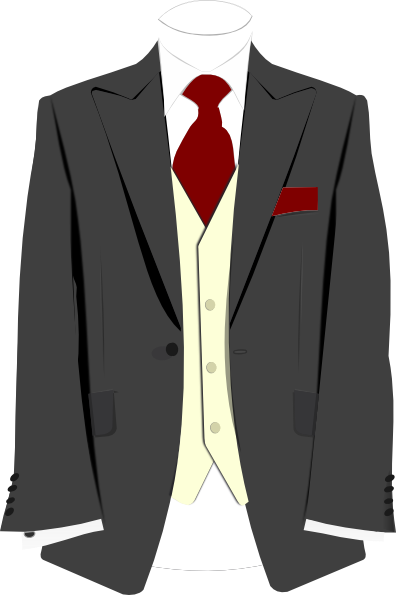Suit Clipart - Coat And Tie Clip Art (396x595)