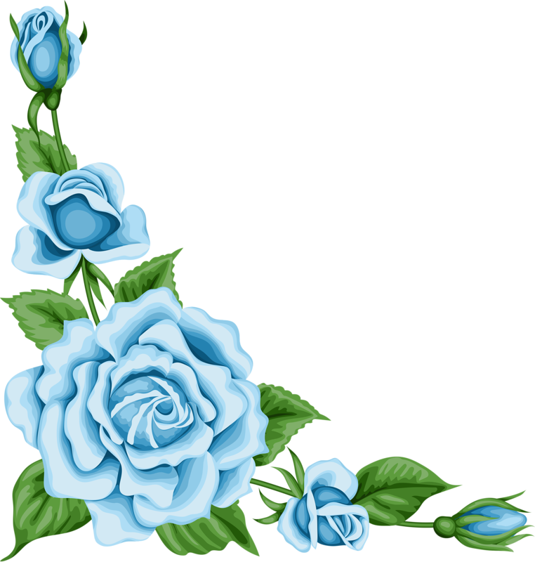 Vintage Flower - Blue Flower Vintage Border (762x800)