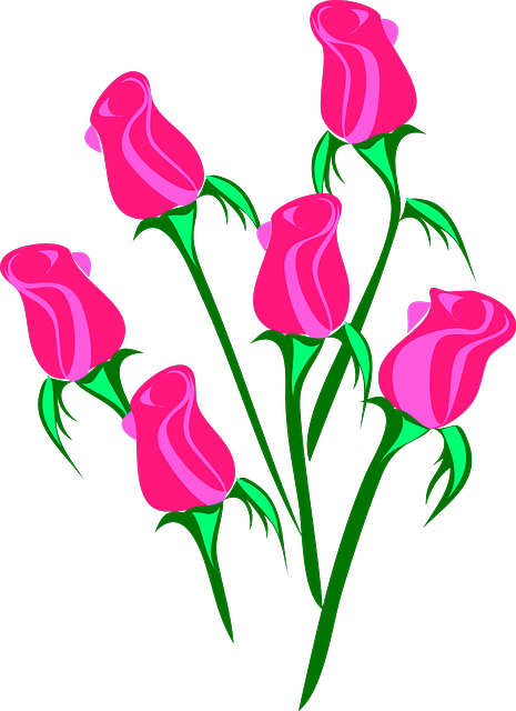 Bouquet Of Flowers Cartoon - Clip Art Rose Flowers (465x640)