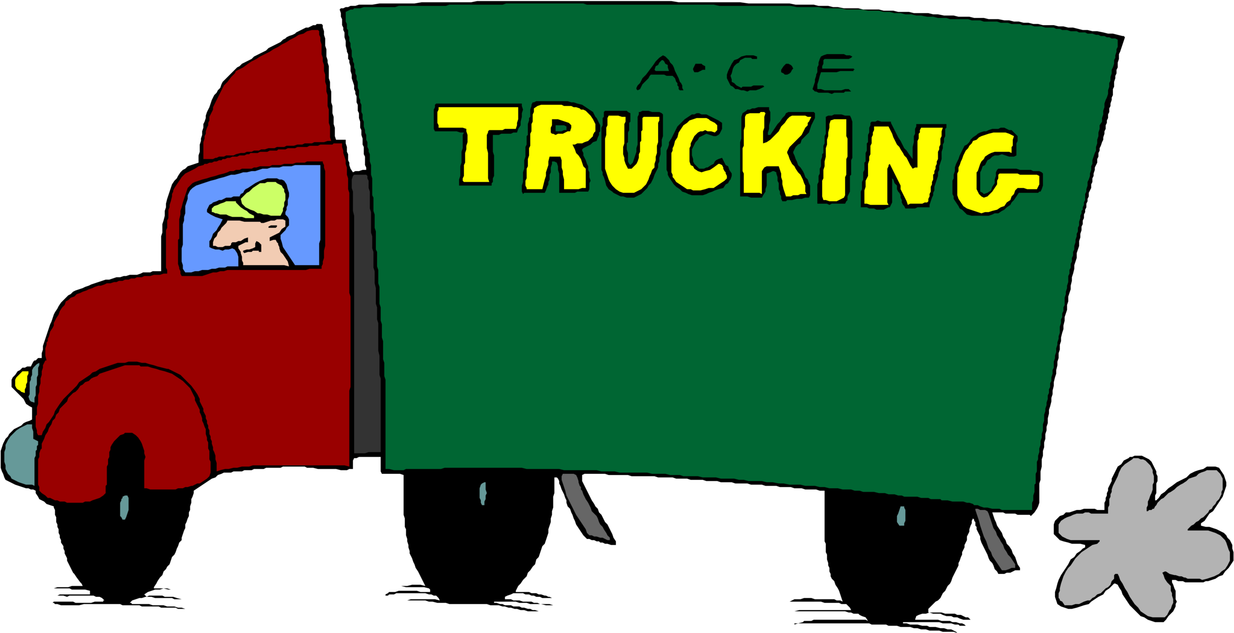 Semi Truck Driver Clip Art - Truck Drivers Clip Art (2500x1277)