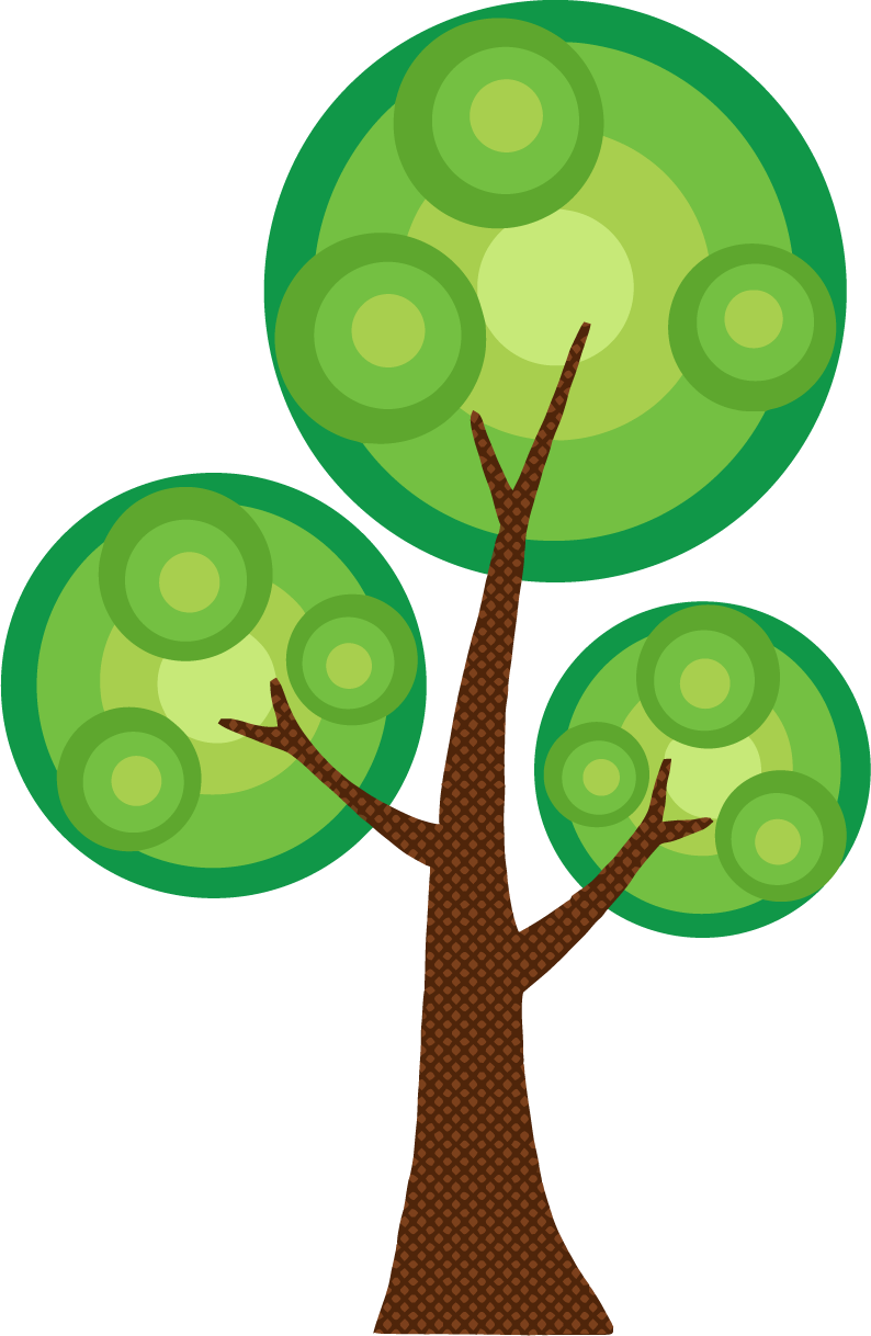 Png 4211 Abstract Cartoon Tree With Three Crowns - Tree With Three Branches (794x1218)