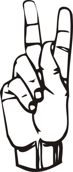 Sign Language K Clip Art - Sign Language Letter K (252x591)