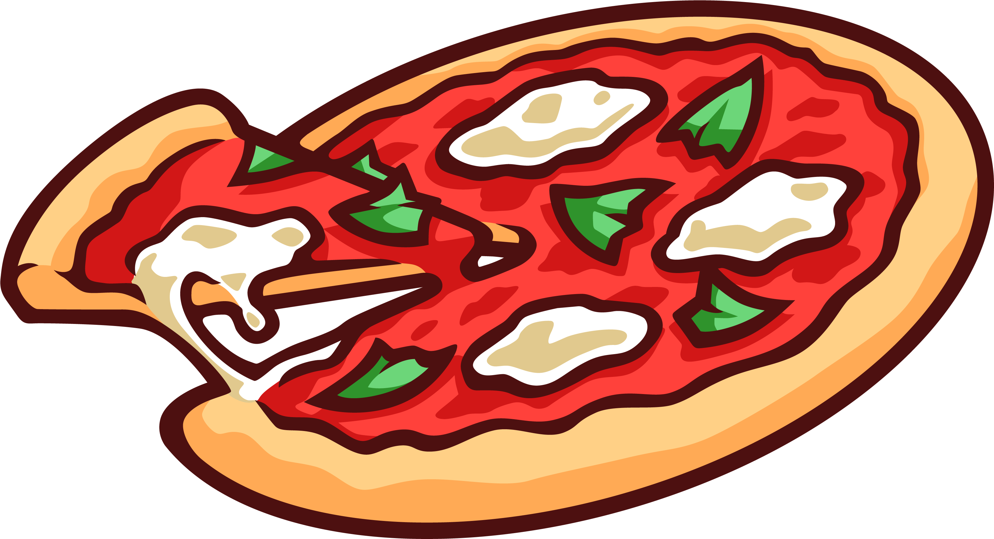 Clipart Of Pizza, Pizza On And Full Pizza - Pizza (3579x2551)