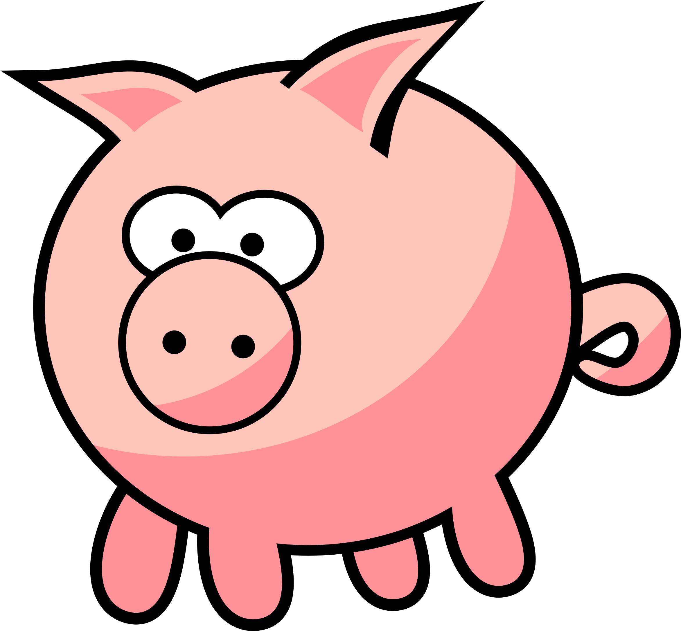 Clipart Of Cartoon Pigs Pig - Animal Clipart (2400x2400)