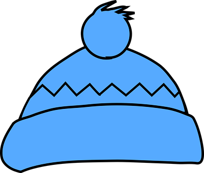 Cap, Woollen, Warm, Clothing, Knitted - Blue Winter Hat Clip Art (401x340)
