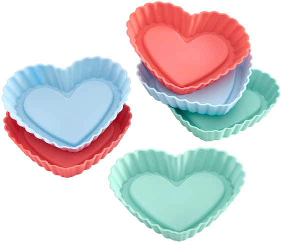 Lurch Flexiform Tortelett Herz 6er Set Pastel Mix Für - Lurch Flexiform 83017 825253 Tartlet Silicone Heart (600x505)