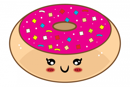 Long Clipart Donut - Note Cards (pk Of 20) (450x300)