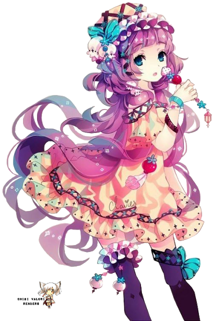 Anime Girl With Sweets (426x642)