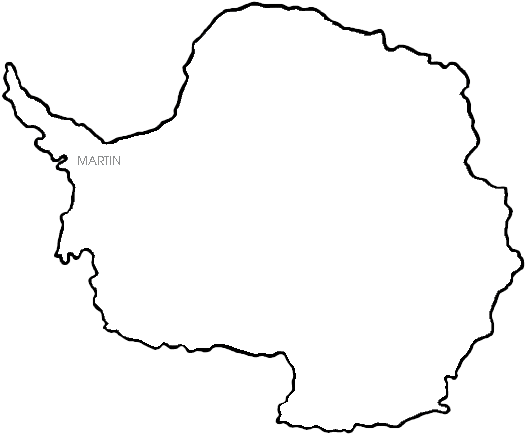 Continents Clip Art By Phillip Martin, Antarctica Map - Arctic Vector Map (576x466)