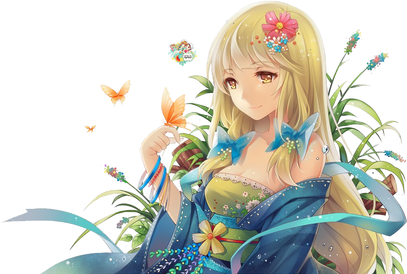 Krazykazza 129 13 Render 175 - Anime Girl With Butterfly (832x566)