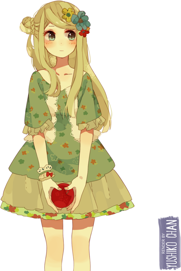 Anime Girl Album On - Anime Girl Yellow Render (800x941)