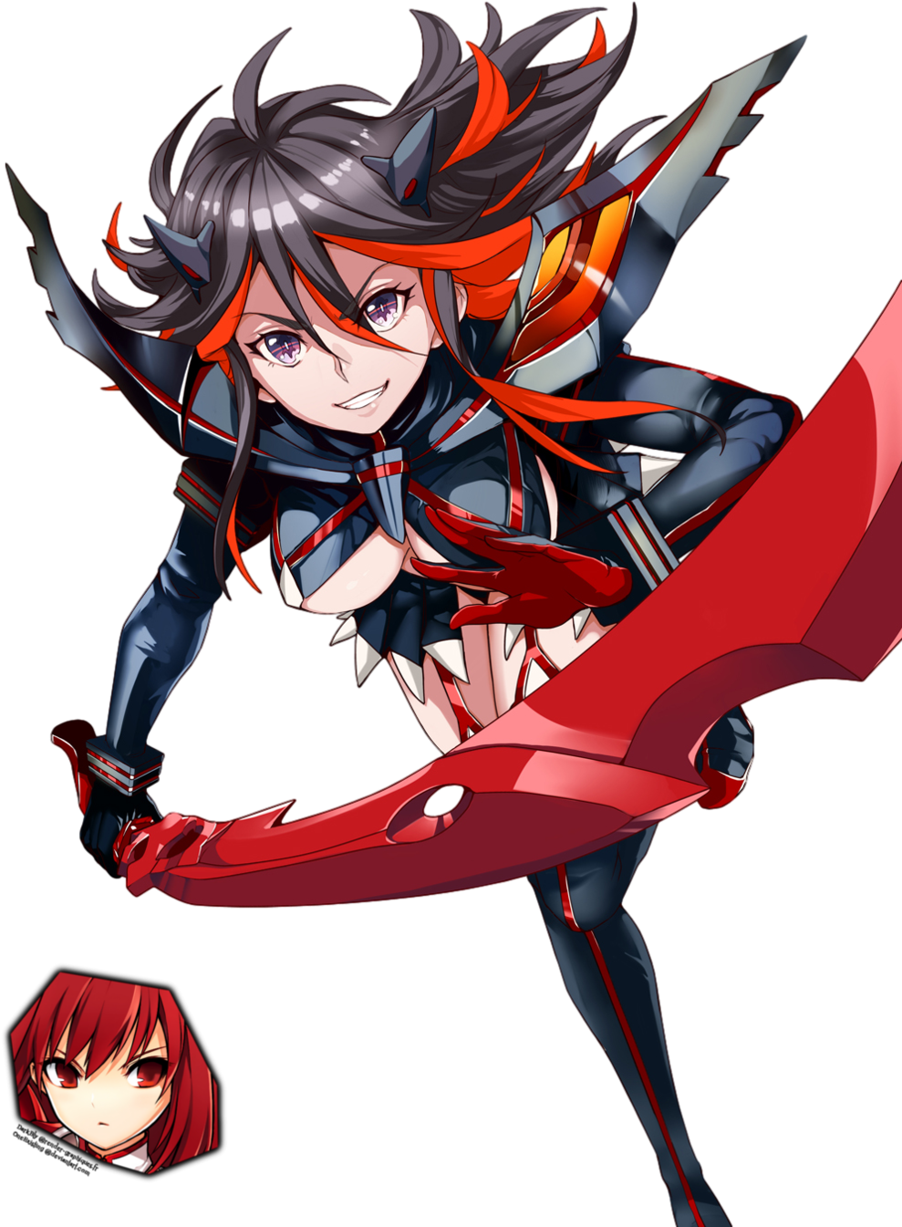 Kill La Kill Render Ryuuko Attack Potrait Fanart By - Kill La Kill Fanart (1024x1382)